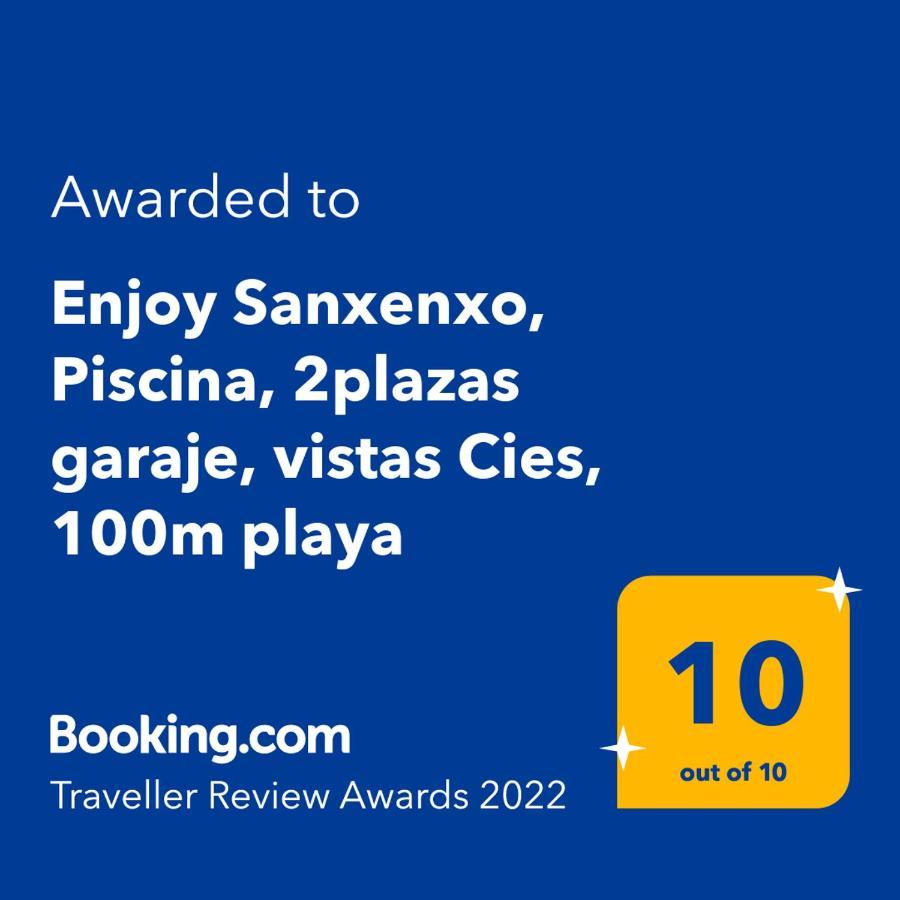 Enjoy Sanxenxo,200M Playa, Balcon Vistas Cies, Piscina & Terraza Azotea,2 Plazas Garaje, 2 Banos, Muy Luminoso, Muy Tranquilo,Muy Equipado, Centricoアパートメント エクステリア 写真